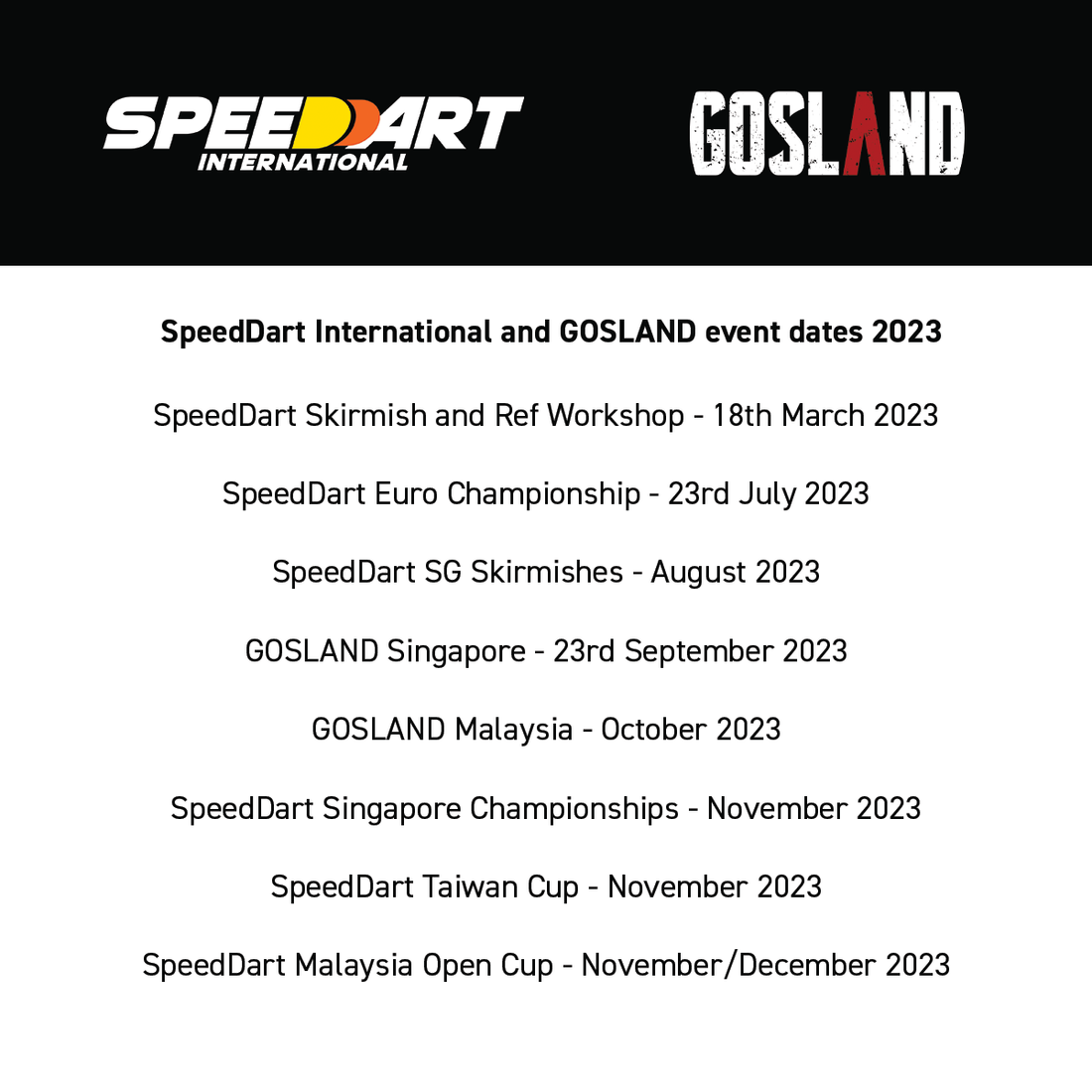 Upcoming 2023 events schedule! – SpeedDart International
